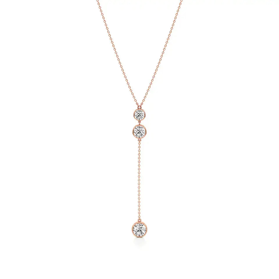 Amora | Round Lab Grown Diamond Bezel Setting Necklace - Nivara