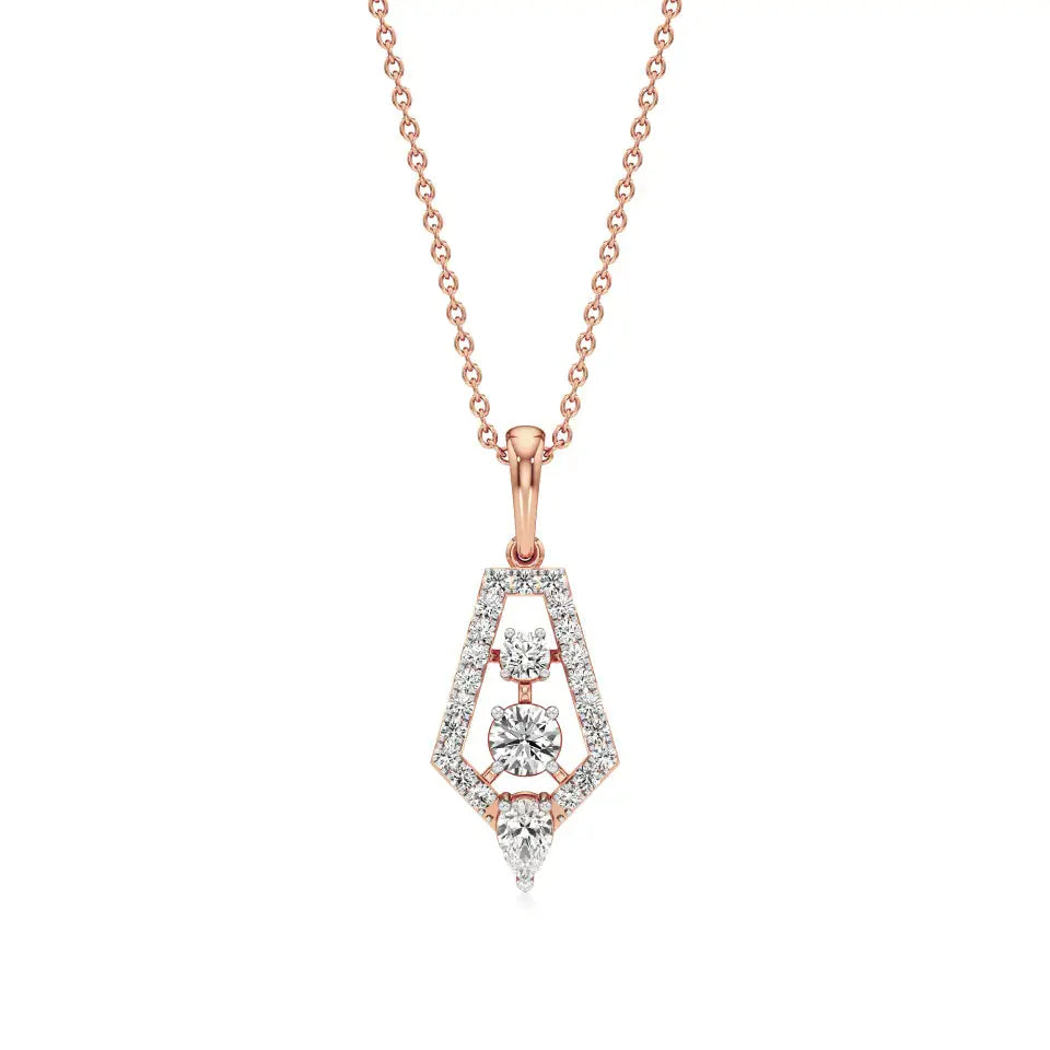Mode | Pear & Round Lab Grown Diamonds Pendant - Nivara