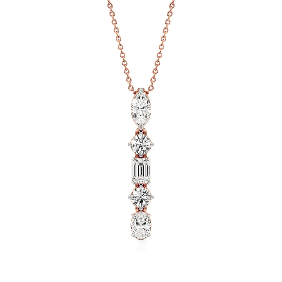 Anek | Multi-Stone Lab Grown Diamond Vertical Pendant