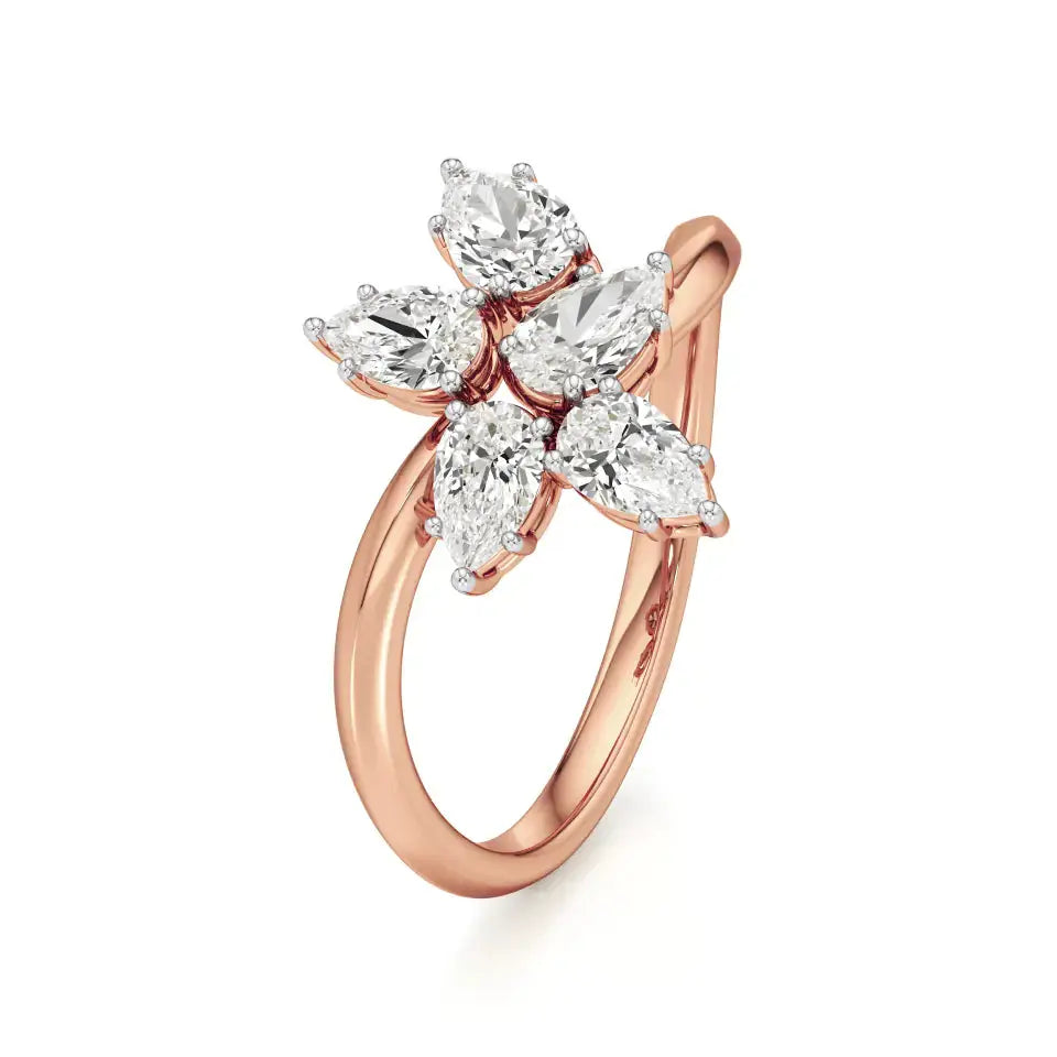 Flora | Pear Diamonds in Flora Design - Nivara