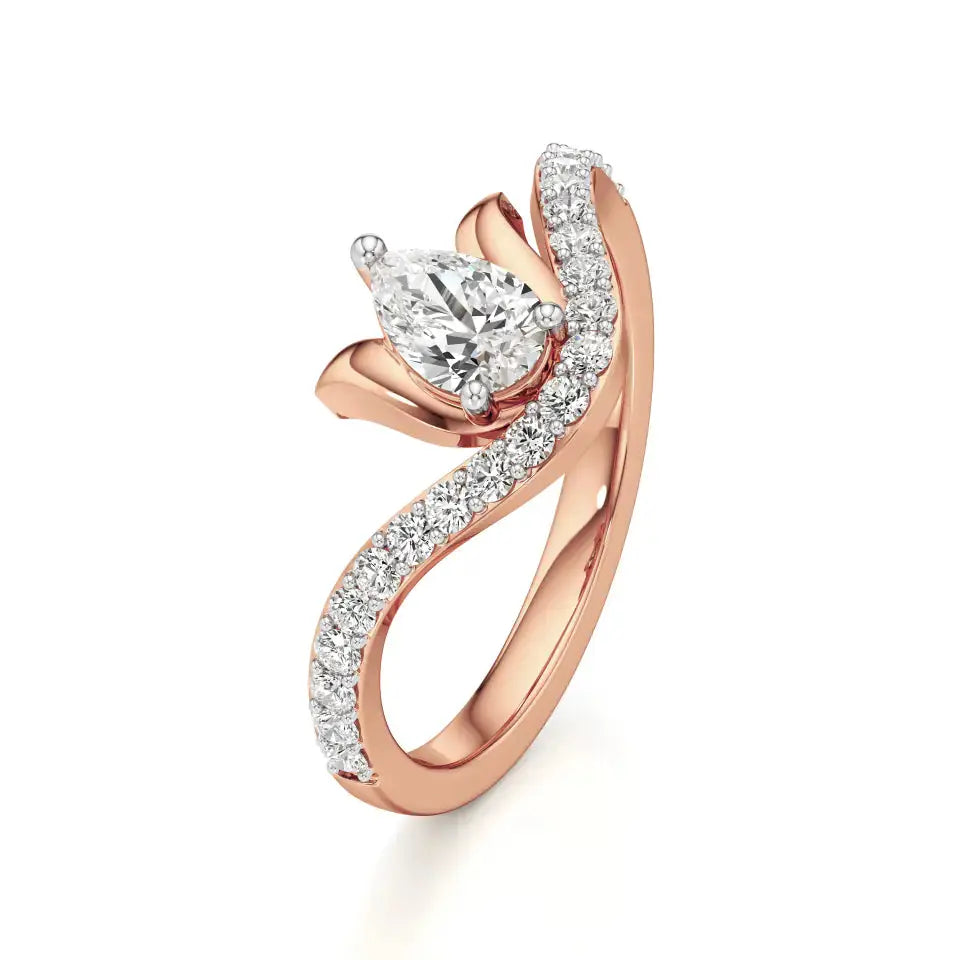 Flora | Round & Pear Lab-Grown Diamond Ring - Nivara