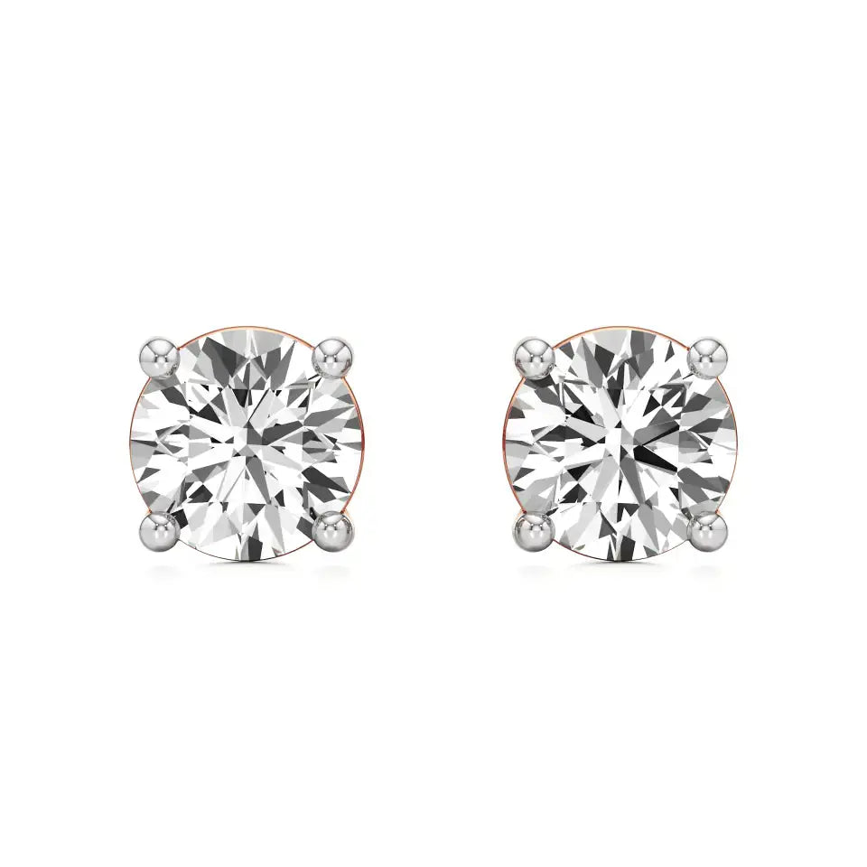 Thea | 4-Prong Studs with Round Lab-Grown Diamond - Nivara