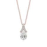 Anek | Pear Solitaire with Round Lab Grown Diamonds Tear Drop Pendant