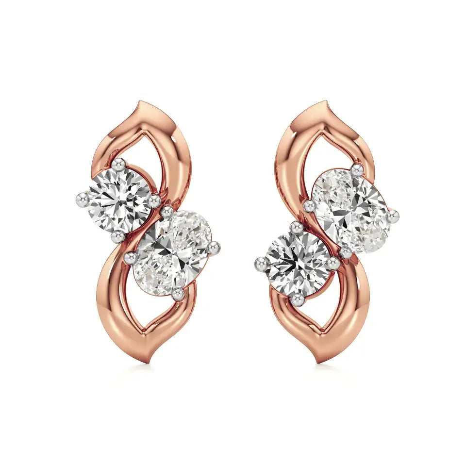 Mode | Round & Oval Lab-Grown Diamond Duo Studs - Nivara