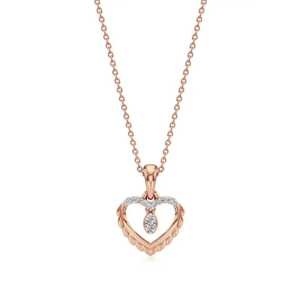 Sneh | Round Lab Grown Diamonds Heart Pendant - Nivara