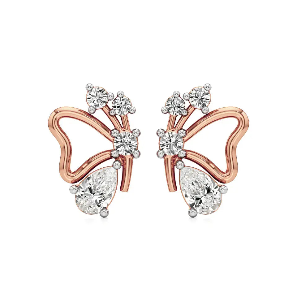 Vanya | Pear & Round Lab-Grown Diamonds Butterfly Studs - Nivara