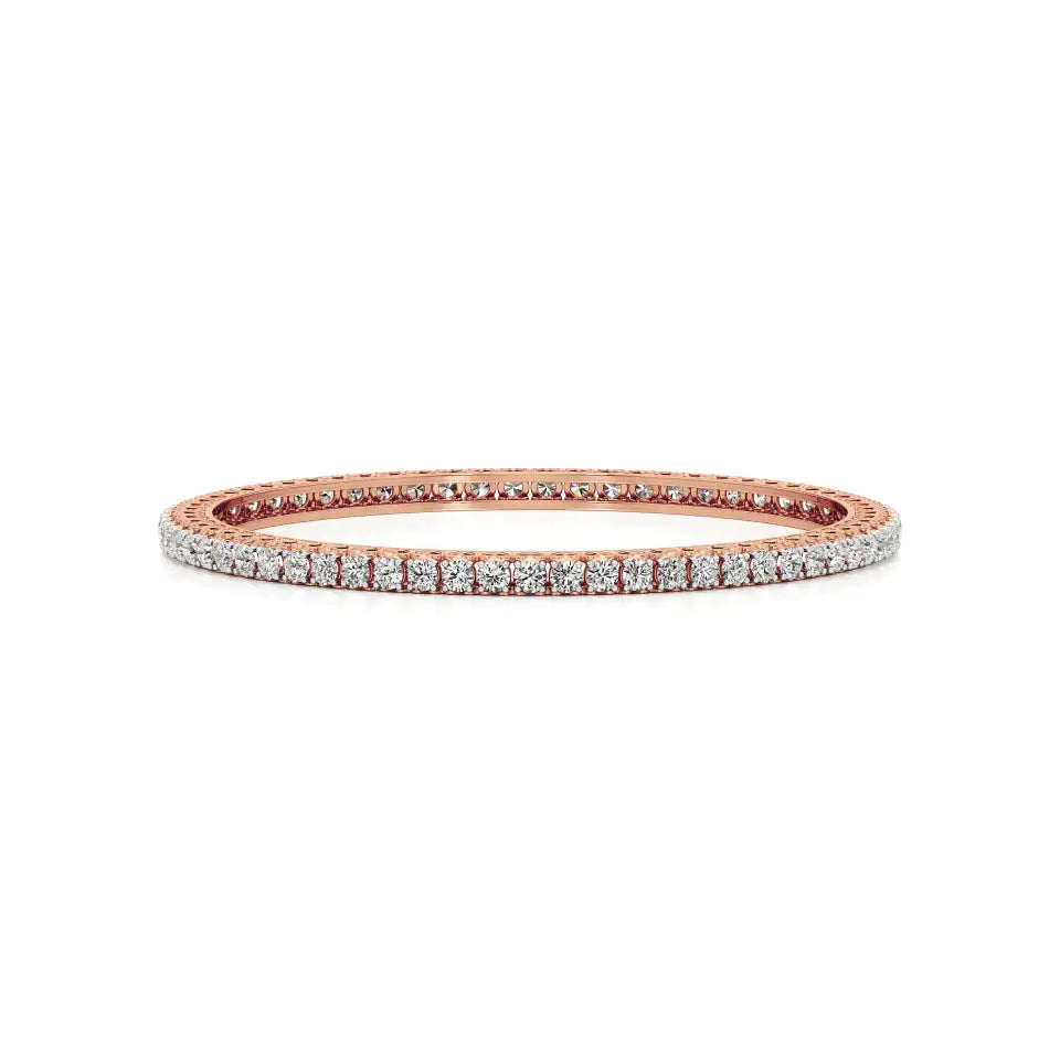Ishar | Round Lab Grown Diamonds Tennis Bangle - Nivara