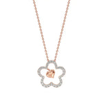 Flora | Floral Design Halo with Heart Motif Pendant - Nivara