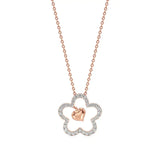 Flora | Floral Design Halo with Heart Motif Pendant - Nivara