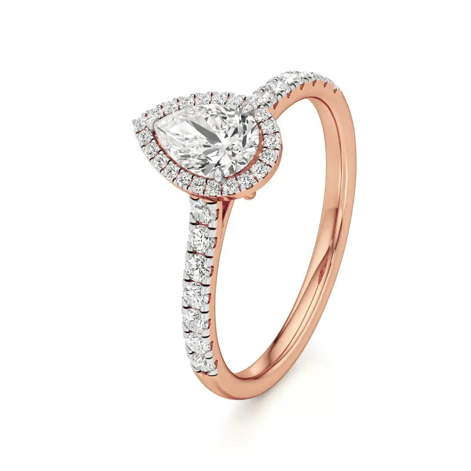 Mira | Round & Pear Lab-Grown Diamond Halo Ring - Nivara