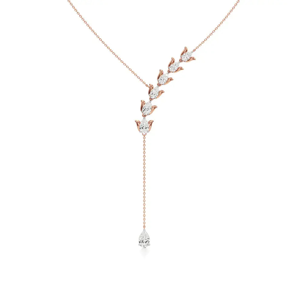 Mode | Pear Lab Grown Diamonds Petals Necklace - Nivara