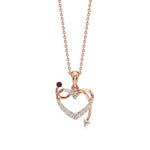 Sneh | Elegant Round Lab Grown Diamonds with Ruby Accent Heart Pendant - Nivara