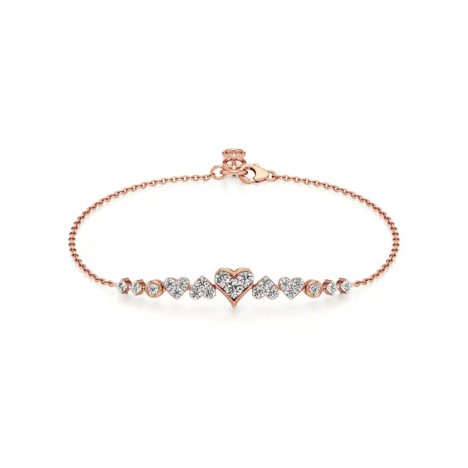 Sneh | Classic Heart Motif Daily Wear Chain Bracelet - Nivara