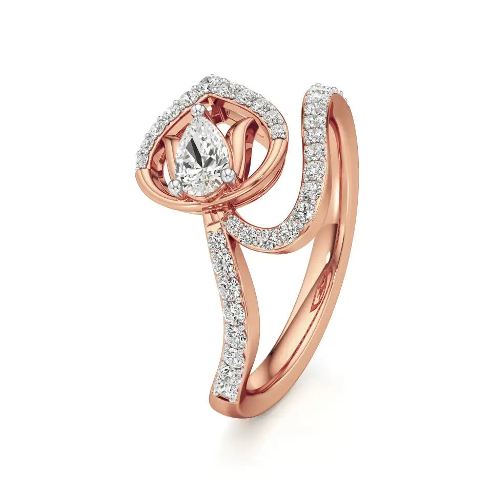 Mode | Round & Pear Lab-Grown Diamond Ring - Nivara