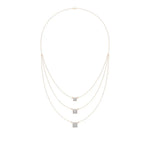 Elara | Princess & Round Lab Grown Diamonds Halo Triple Layered Necklace - Nivara