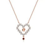 Sneh | Ruby & Lab Grown Diamonds Pixel Heart Pendant - Nivara