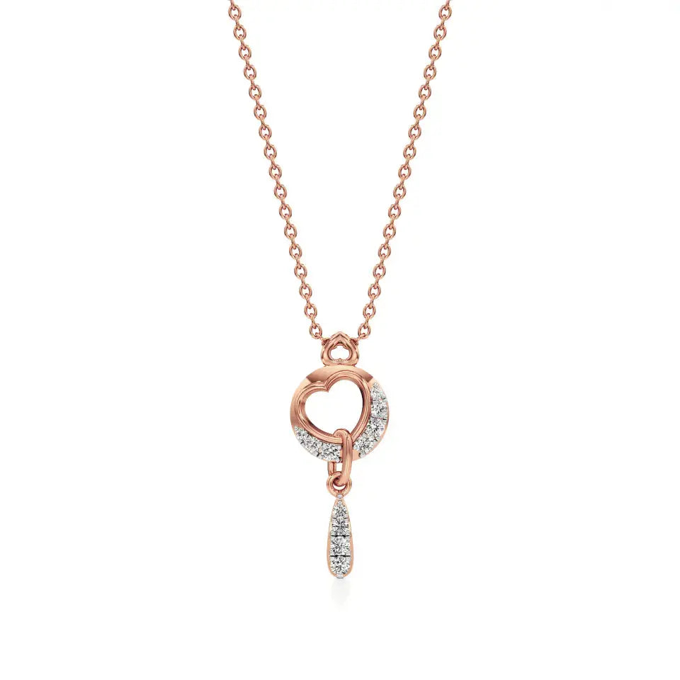 Sneh | Elegant Round Lab Grown Diamonds Heart Pendant - Nivara