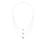 Elara | Pear Lab Grown Diamonds with Halo Triple Chained Necklace