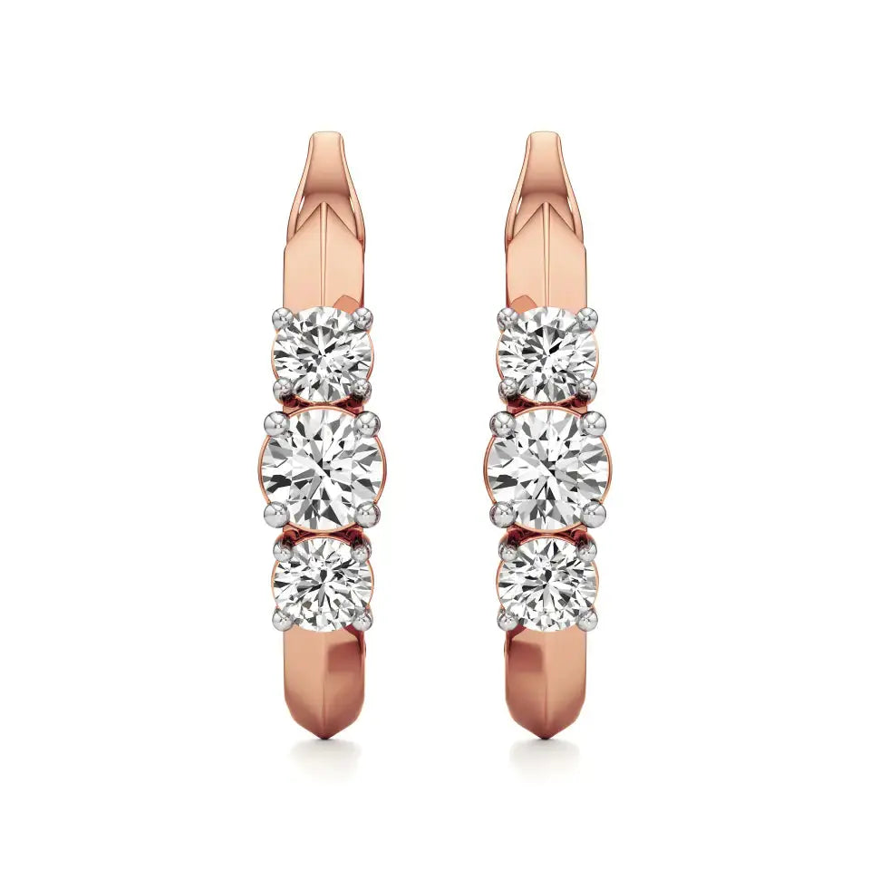 Aria | Trio Round Lab-Grown Diamond Hoop Earrings - Nivara
