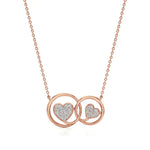 Sneh | Elegant Round Lab Grown Diamonds Dual Heart Pendant - Nivara