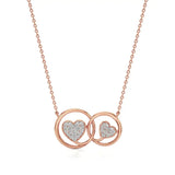 Sneh | Elegant Round Lab Grown Diamonds Dual Heart Pendant - Nivara