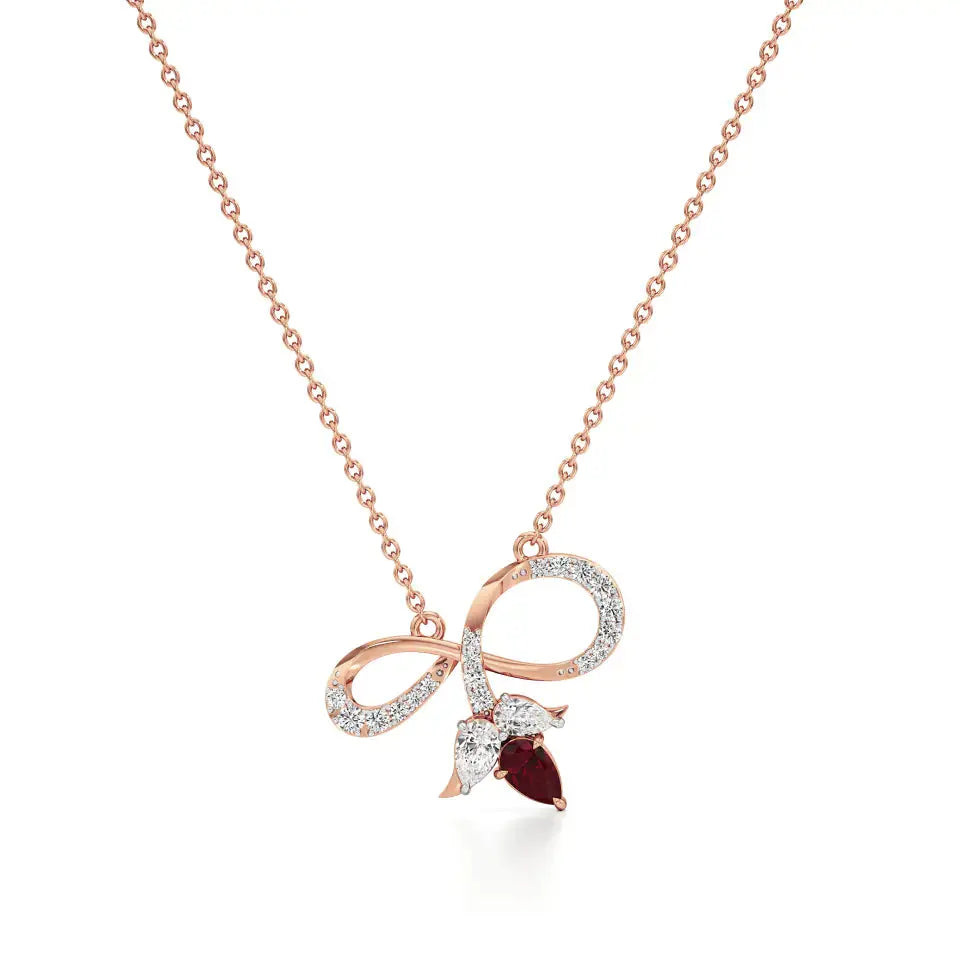 Foreva | Classic Ruby & Diamond Infinity Pendant - Nivara
