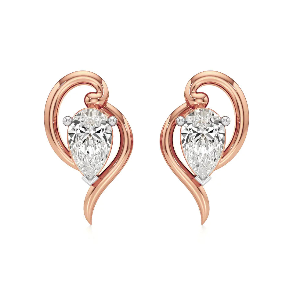 Amaya | Pear Soliltaire Lab-Grown Diamond Studs