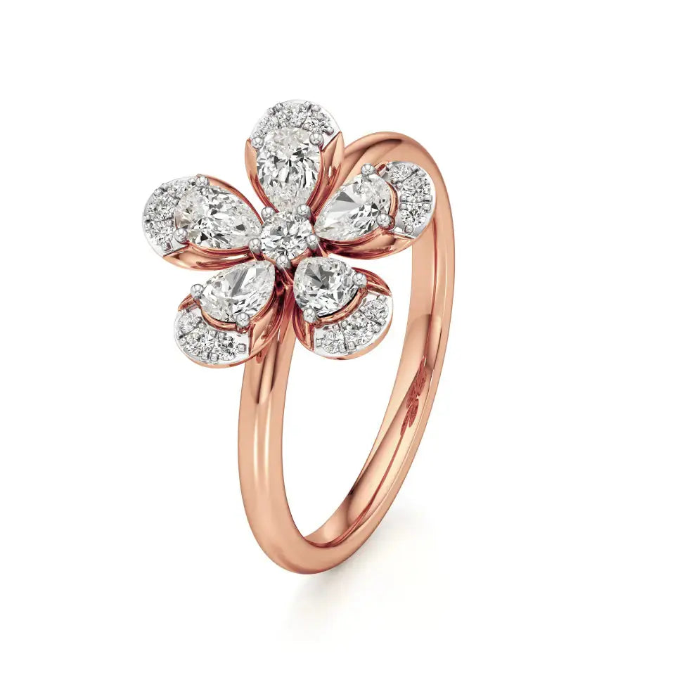 Flora | Round & Pear Lab-Grown Diamond Ring - Nivara