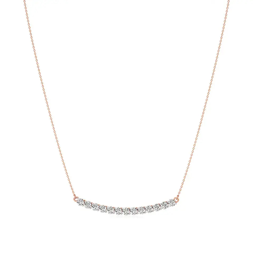 Noor | Classic Round Lab Grown Diamond Bar Necklace - Nivara