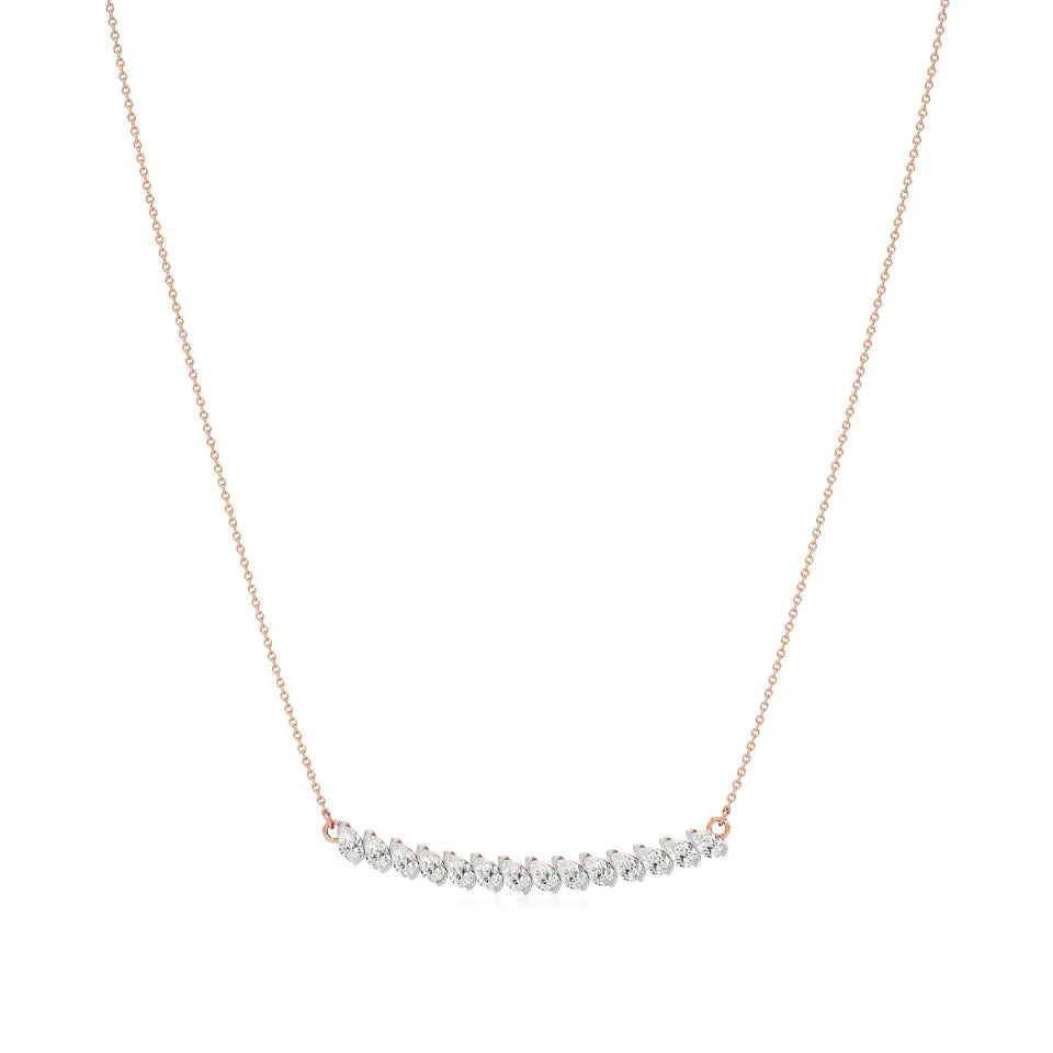 Noor | Pear Lab Grown Diamonds Bar Necklace - Nivara