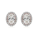 Mira | Oval-Cut Solitaire Lab-Grown Diamond with Halo Studs - Nivara