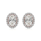 Mira | Oval-Cut Solitaire Lab-Grown Diamond with Halo Studs - Nivara