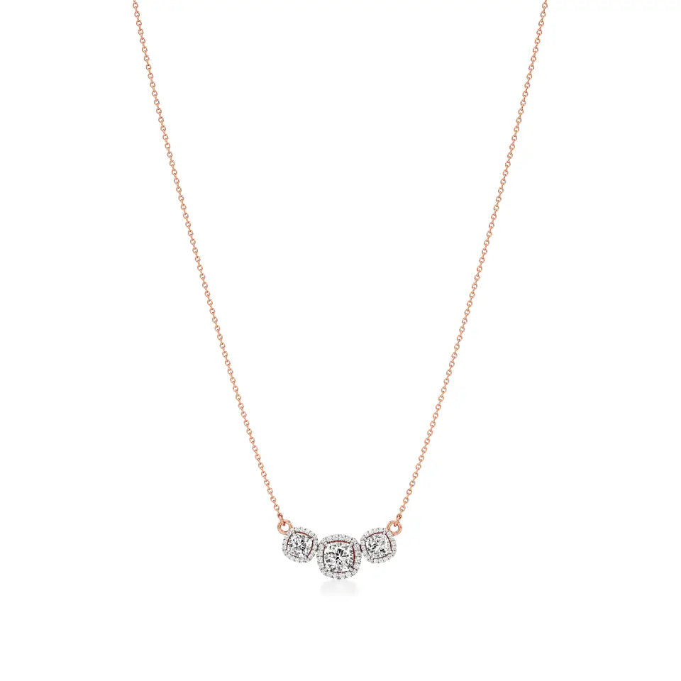 Elina | Cushion Lab Grown Diamonds with Halo Necklace