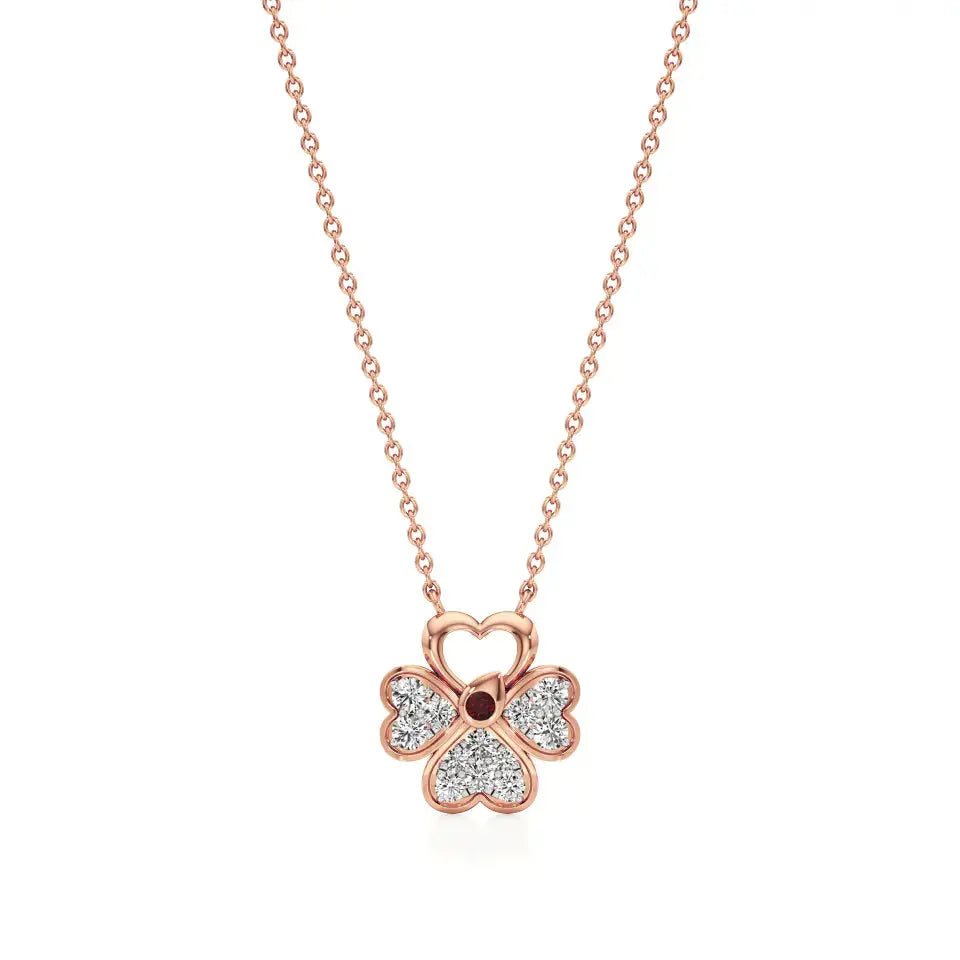 Flora | Floral Design with Center Ruby  Pendant - Nivara
