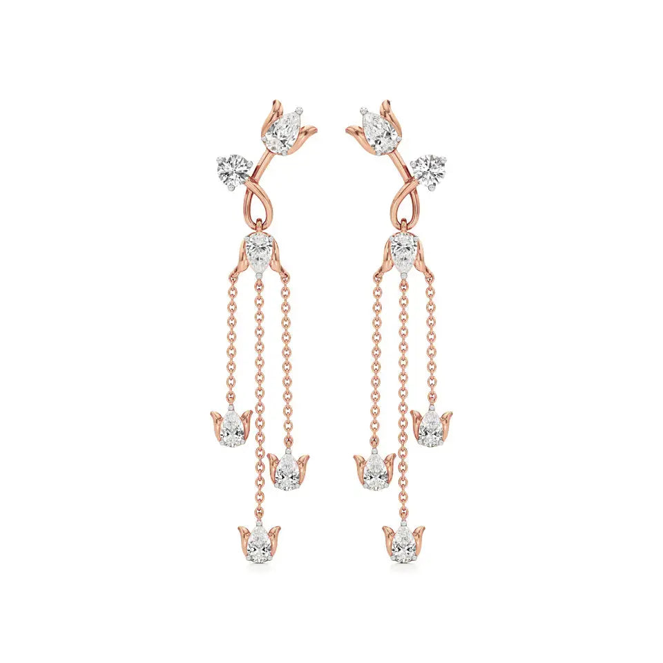 Mode | Pear & Round Lab-Grown Diamond Danglers - Nivara