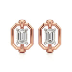 Mode | Emerald-Cut Solitaire Lab-Grown Diamond Studs - Nivara