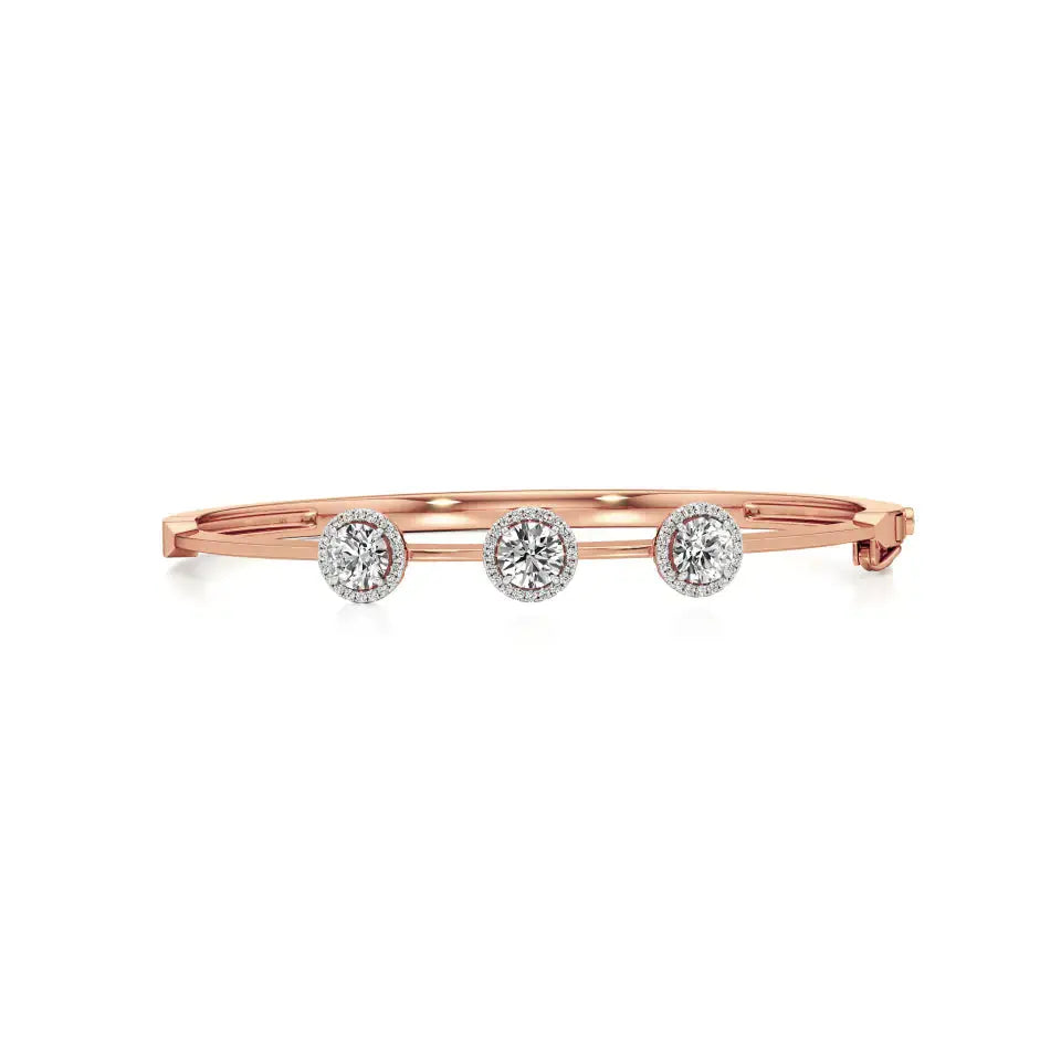 Elina | Round Lab Grown Diamonds Oval Bangle - Nivara
