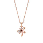 Flora | Diamonds Clustered Floral Design with Ruby Accent Pendant - Nivara