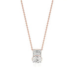 Toi et Moi | Oval & Emerald Lab Grown Diamonds Pendant - Nivara