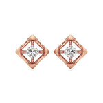 Nora | Round Solitaire Lab-Grown Diamond Square Studs - Nivara