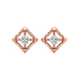 Nora | Round Solitaire Lab-Grown Diamond Square Studs - Nivara