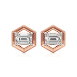 Amaya | Emerald-Cut Solitaire Lab-Grown Diamond Studs