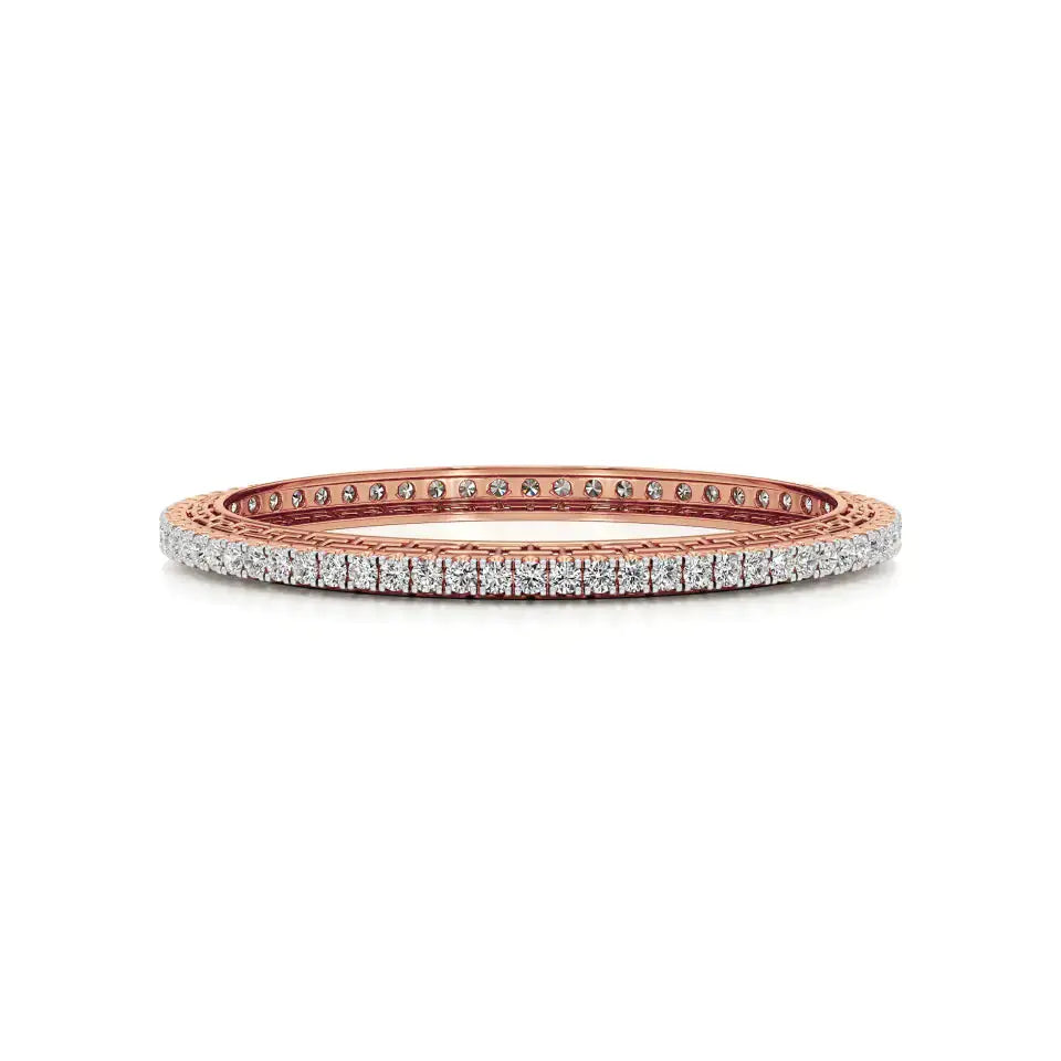 Ishar | Classic Round Lab Grown Diamonds Tennis Bangle - Nivara