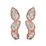 Vanya | Round Lab-Grown Diamonds Leaf Designed Hoopds - Nivara