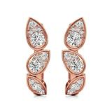 Vanya | Round Lab-Grown Diamonds Leaf Designed Hoopds - Nivara