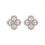 Flora | Round Lab-Grown Diamonds Quatrefoil Studs - Nivara