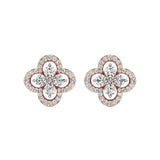 Flora | Round Lab-Grown Diamonds Quatrefoil Studs - Nivara