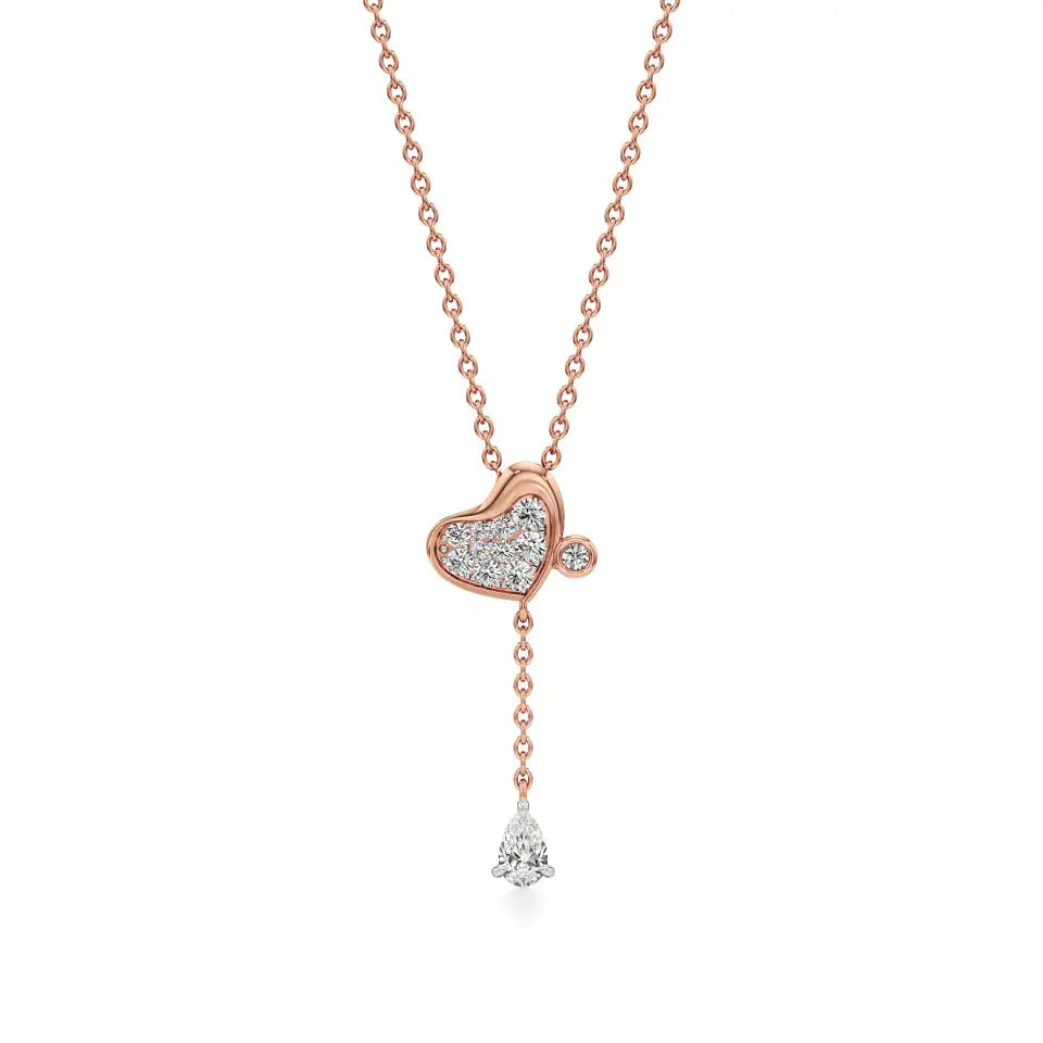 Sneh | Pear & Round Lab Grown Diamonds Tear Drop Pendant - Nivara