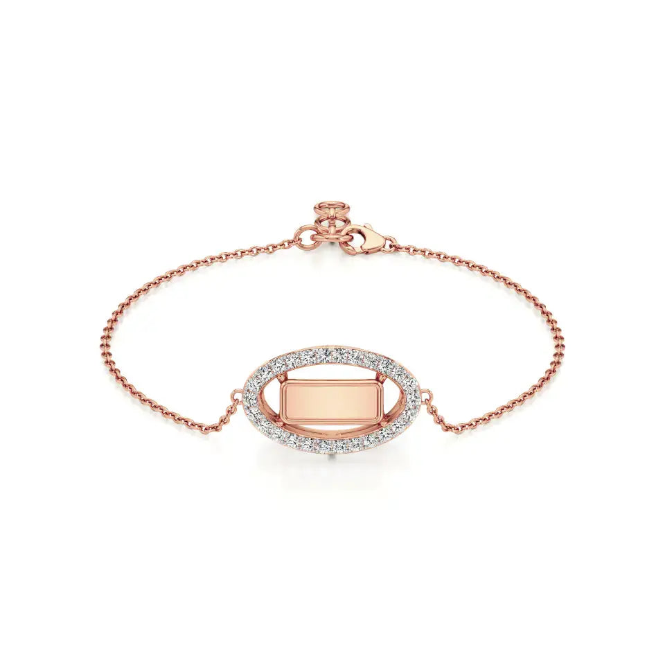 Rupak | Daily Wear Halo Round Lab Grown Diamonds Chain Bracelet - Nivara