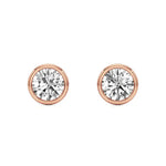 Mirage | Round Lab-Grown Diamond Studs with Bezel Setting - Nivara